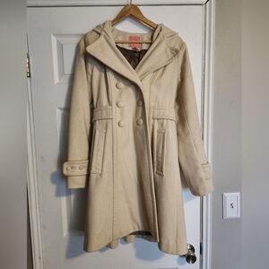 Vinyage Lux Women's Elegant Cream Pea Coat